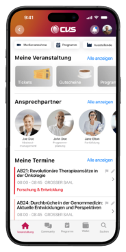 Dashboard für Mitwirkende | CVS Event-App