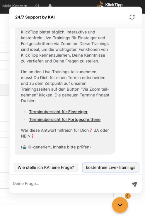 Chatbot von Klicktipp